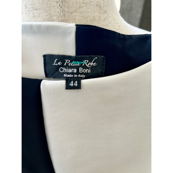 La Petite Robe Chiara Boni Black Red White Colorblock Cocktail Dress Size 44 - Picture 12 of 16